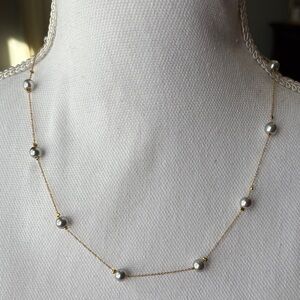 Gold and Silver Pearl Necklace